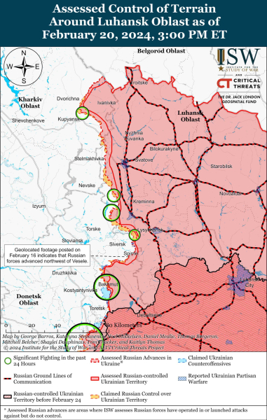 Mapa de operaciones militares al 21 de febrero de 2024: situación en el frente
