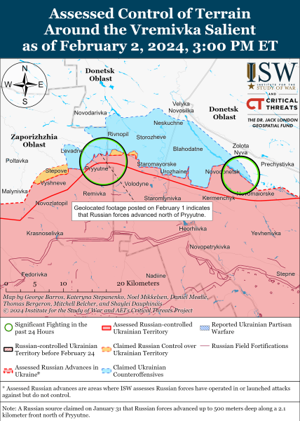 Mapa de operaciones militares para el 3 de febrero de 2024: la situación en el frente