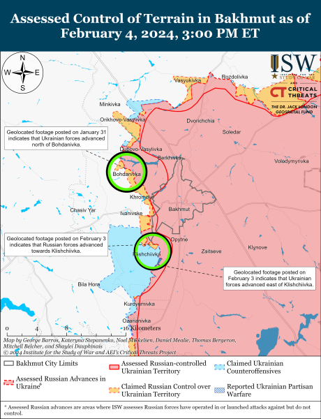 Mapa de operaciones militares el 5 de febrero de 2024 - la situación en el frente