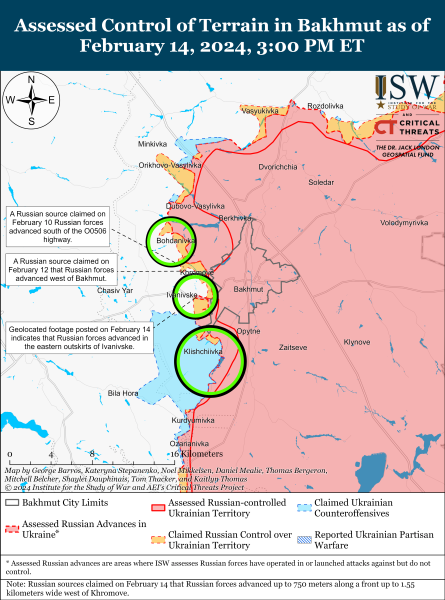 Mapa de operaciones militares al 15 de febrero de 2024: situación en el frente