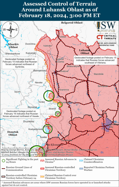 Mapa de operaciones militares al 19 de febrero de 2024: situación en el frente