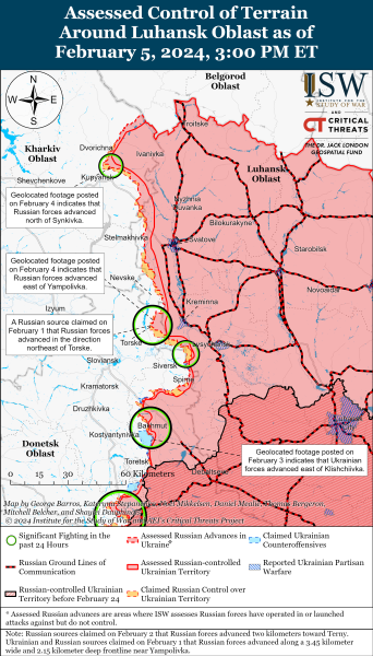 Mapa de operaciones militares el 6 de febrero de 2024: situación en el frente
