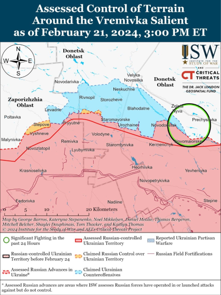 Mapa de operaciones militares al 22 de febrero de 2024: situación en el frente