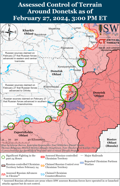 Mapa de operaciones militares el 28 de febrero de 2024: la situación en el frente