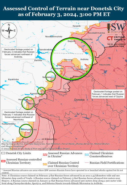 Mapa de operaciones militares el 4 de febrero de 2024 - la situación en el frente