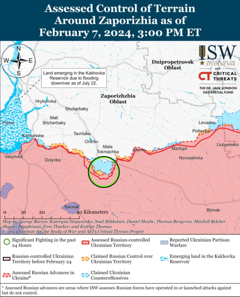 Mapa de operaciones militares al 8 de febrero de 2024: situación en el frente