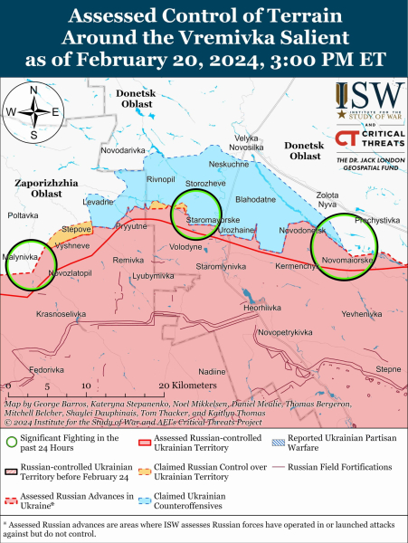 Mapa de operaciones militares al 21 de febrero de 2024: situación en el frente