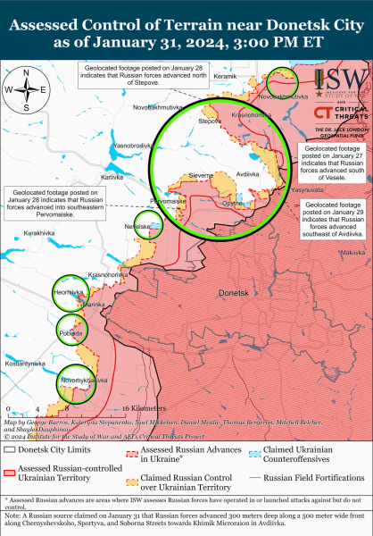 Mapa de operaciones militares al 1 de febrero de 2024: situación en el frente