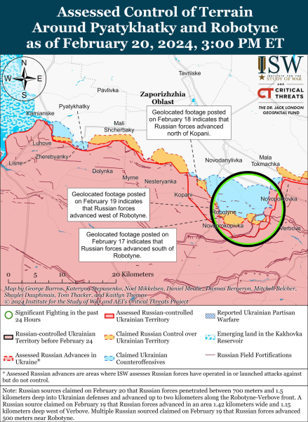 Mapa de operaciones militares para el 21 de febrero de 2024: la situación en el frente