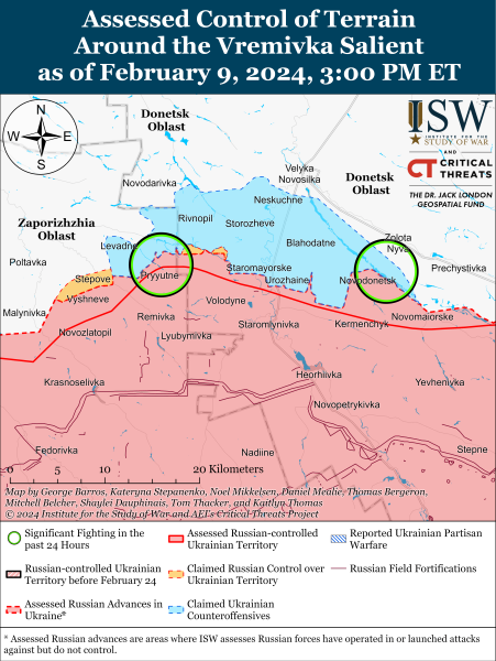 Mapa de operaciones militares el 10 de febrero de 2024 - la situación en el frente