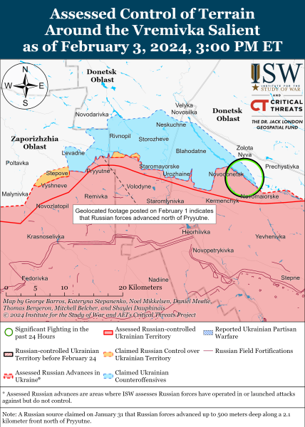 Mapa de operaciones militares el 4 de febrero de 2024 - la situación en el frente