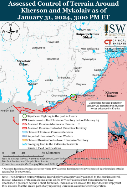 Mapa de operaciones militares a partir de 1 de febrero de 2024: situación en el frente