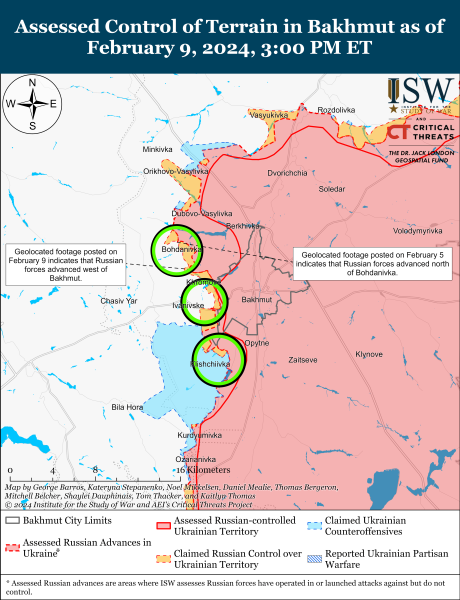 Mapa de acciones de combate el 10 de febrero de 2024: situación en el frente