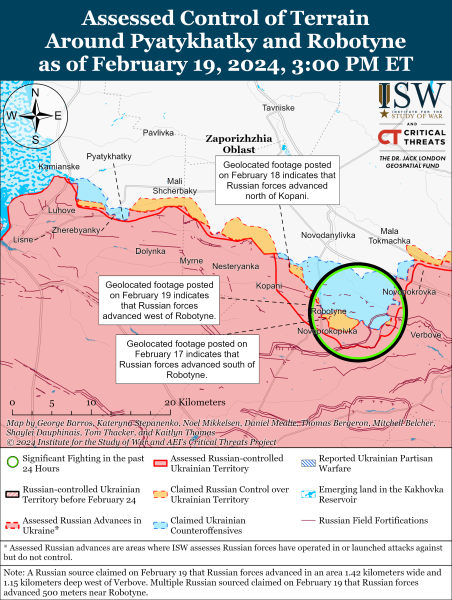 Mapa de operaciones militares para el 20 de febrero de 2024: la situación en el frente 