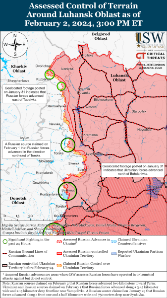 Mapa de operaciones militares el 3 de febrero de 2024 - la situación en el frente