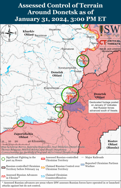 Mapa de operaciones militares al 1 de febrero de 2024: situación en el frente