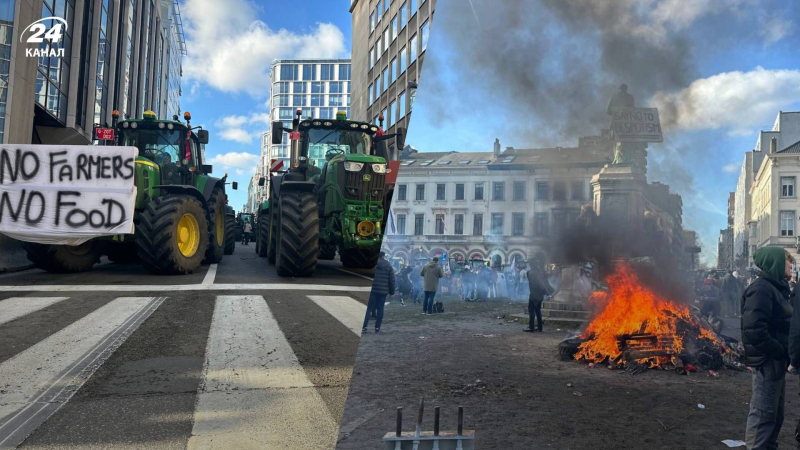 Todo está en humo y hay explosiones: en Bruselas, los agricultores intentaron irrumpir en el Euro Quarter