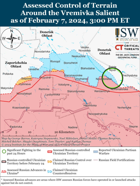 Mapa de operaciones militares al 8 de febrero de 2024: situación en el frente