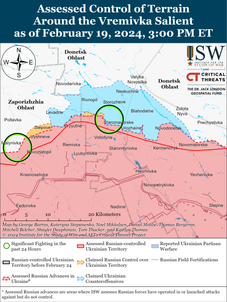 Mapa de operaciones militares para el 20 de febrero de 2024: la situación en el frente