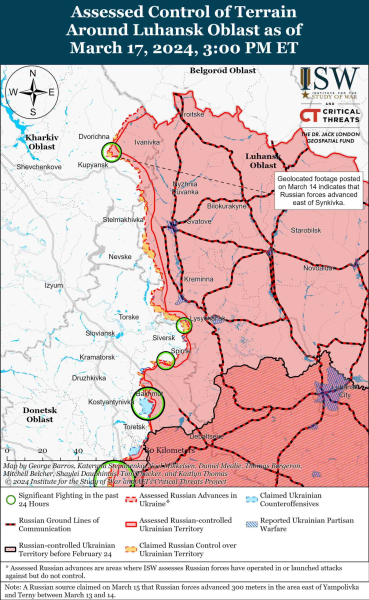 Mapa de operaciones militares el 18 de marzo de 2024: situación en el frente