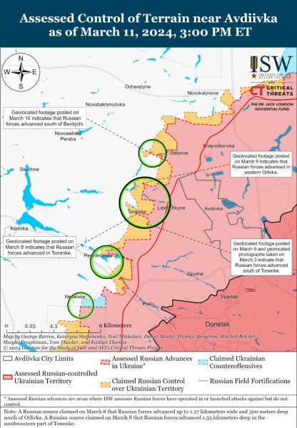 Mapa de operaciones militares para el 12 de marzo de 2024: situación en el frente