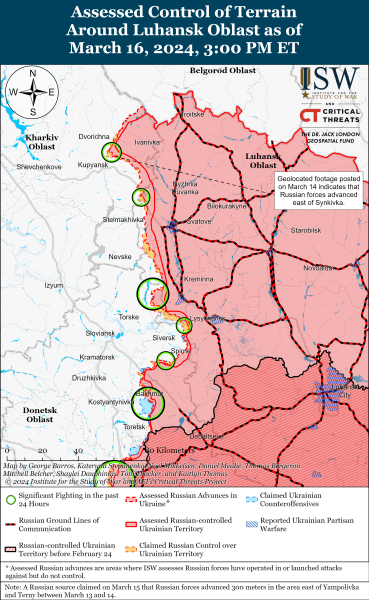 Mapa de operaciones militares al 17 de marzo de 2024: situación en el frente