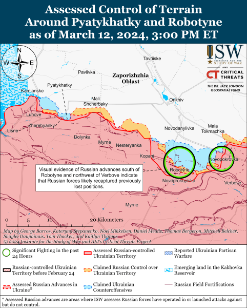 Mapa de operaciones militares al 13 de marzo de 2024 & ndash ; situación en el frente