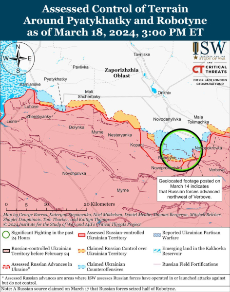 Mapa de operaciones militares para el 19 de marzo de 2024: situación en el frente