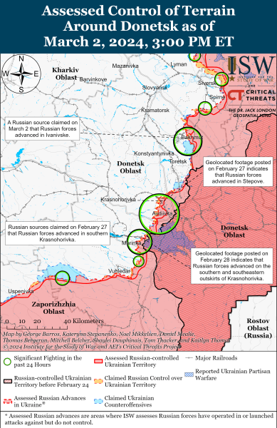 Mapa de operaciones militares el 3 de marzo de 2024: la situación en el frente