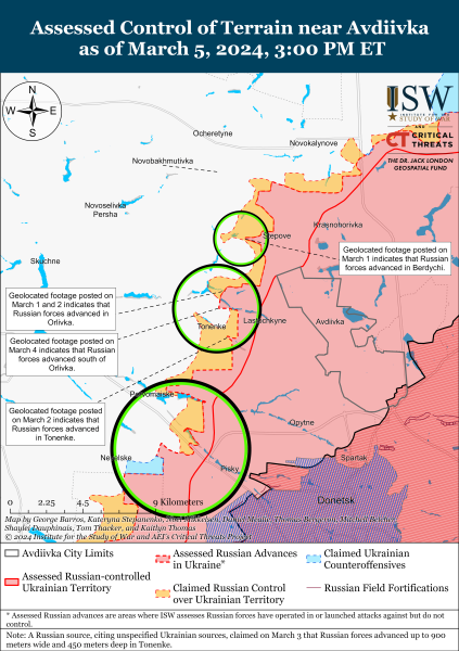 Mapa de operaciones militares el 6 de marzo de 2024 - la situación en el frente