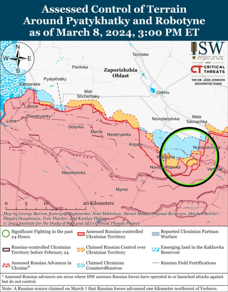 Mapa de operaciones militares al 9 de marzo de 2024: situación en el frente