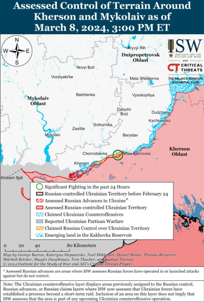 Mapa de operaciones militares al 9 de marzo de 2024: situación en el frente