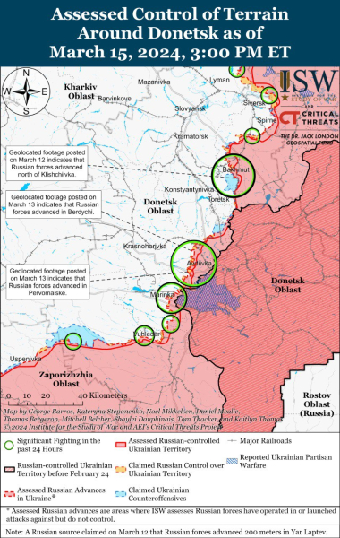 Mapa de operaciones militares para el 16 de marzo de 2024: situación en el frente