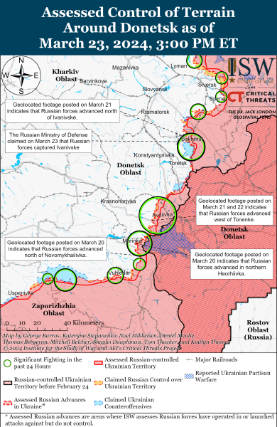 Mapa de operaciones militares el 24 de marzo de 2024 - la situación en el frente