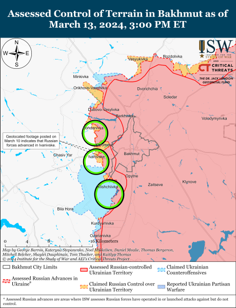 Mapa de operaciones militares al 14 de marzo de 2024: situación en el frente