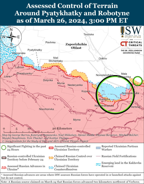 Mapa de operaciones militares para el 27 de marzo de 2024: situación en el frente 