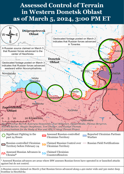 Mapa de operaciones militares el 6 de marzo de 2024: la situación en el frente
