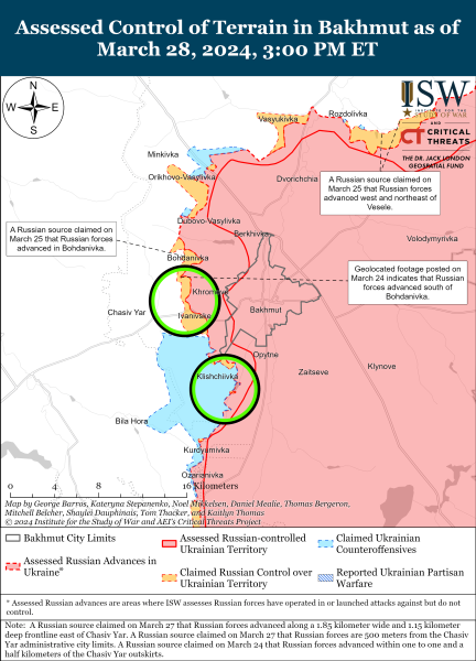 Mapa de operaciones militares el 29 de marzo de 2024: la situación en el frente