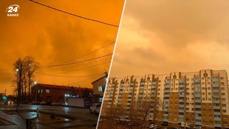 Como efectos especiales de una película: una poderosa tormenta de arena cubrió la región de Amur