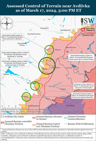 Mapa de operaciones militares el 18 de marzo de 2024: la situación en el frente