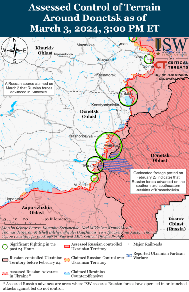 Mapa de operaciones militares el 4 de marzo de 2024: la situación en el frente