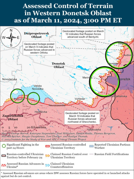 Mapa de operaciones militares para el 12 de marzo de 2024: situación en el frente