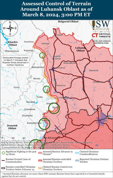 Mapa de operaciones militares al 9 de marzo de 2024: situación en el frente