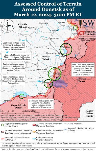 Mapa de operaciones militares al 13 de marzo de 2024: situación en el frente 