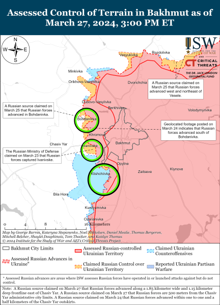 Mapa de operaciones militares al 28 de marzo de 2024: situación en el frente