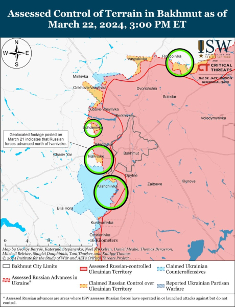 Mapa de operaciones militares al 23 de marzo de 2024: situación en el frente