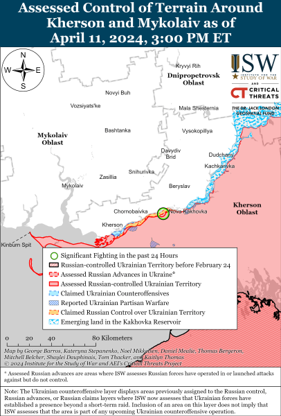 Mapa de operaciones militares el 12 de abril de 2024 - la situación en el frente