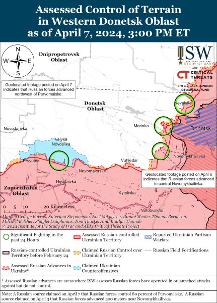 Mapa de operaciones militares para el 8 de abril de 2024: la situación en el frente