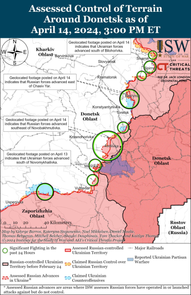 Mapa de operaciones militares para el 15 de abril de 2024: la situación en el frente