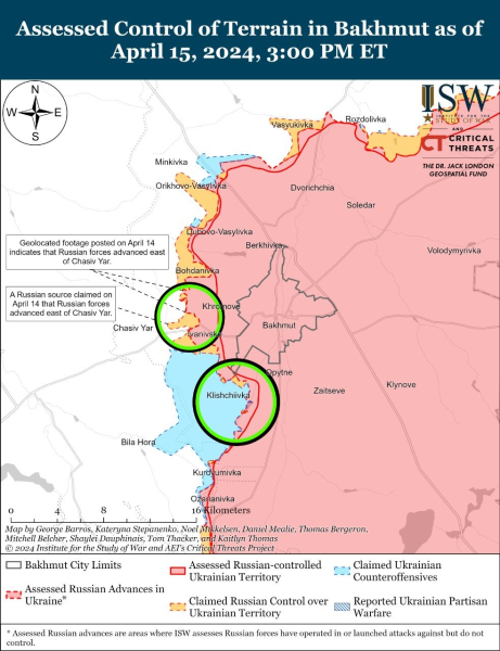 Mapa de operaciones militares para el 16 de abril de 2024: situación en el frente